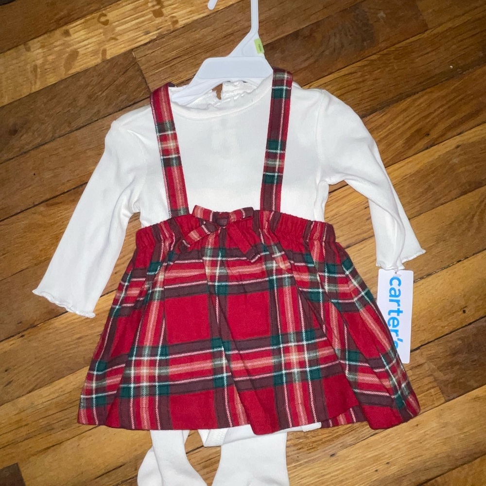 Carter's Red Plaid Baby Dress with White Top
